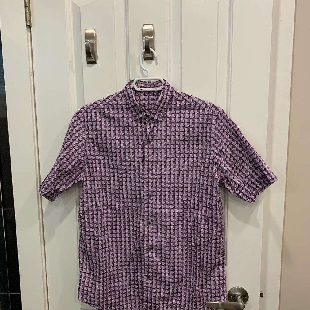 Tasso Elba Geometric Purple Men's Shirt